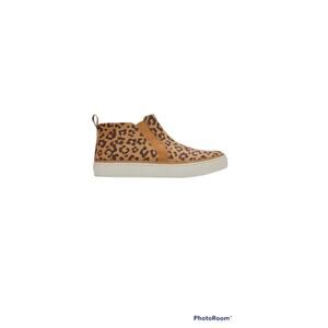 NIB TOMS Camo Brown Leopard Print High Top Sneakers Women's Size 7.5